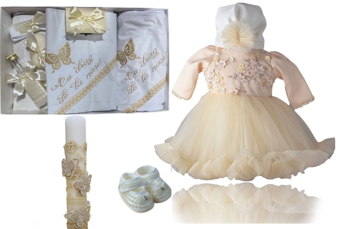 Trusou botez fete – cu mesaj brodat