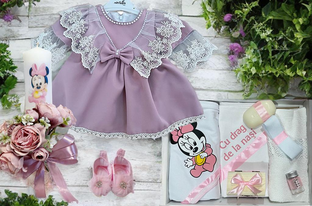 Trusou botez fetițe- Liliabelle Peony