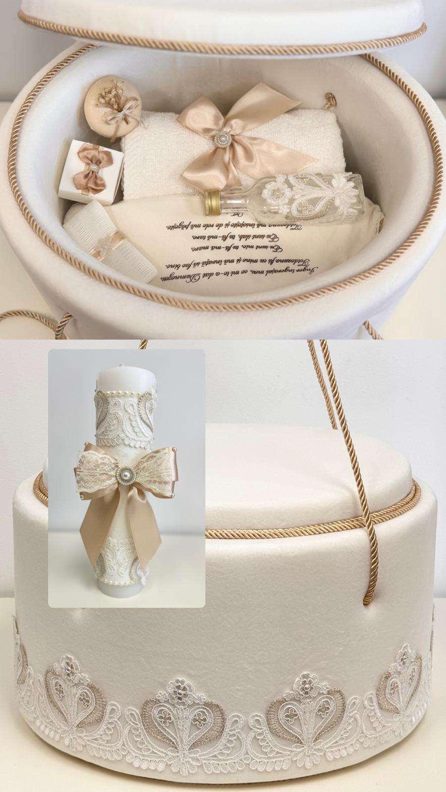 Trusou botez si lumanare Elegant Baptism Set
