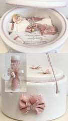 Trusou botez si lumanare Velvet Pink Bow