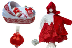 Set botez fetita cu lumanare si landou