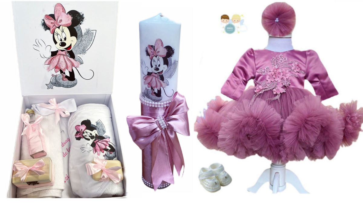 Trusou botez fetita cu lumanare Printesa Flavia