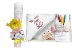 Trusou botez si lumanare Pink Dream