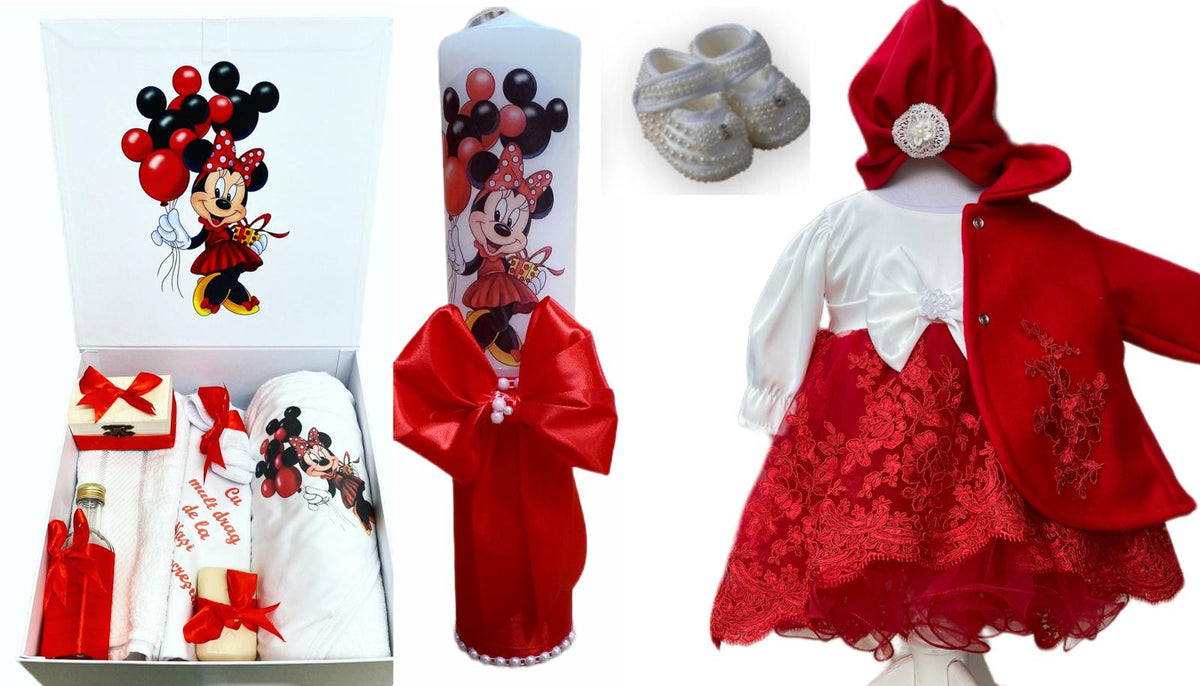 Trusou botez fetita cu lumanare Scufita Rosie