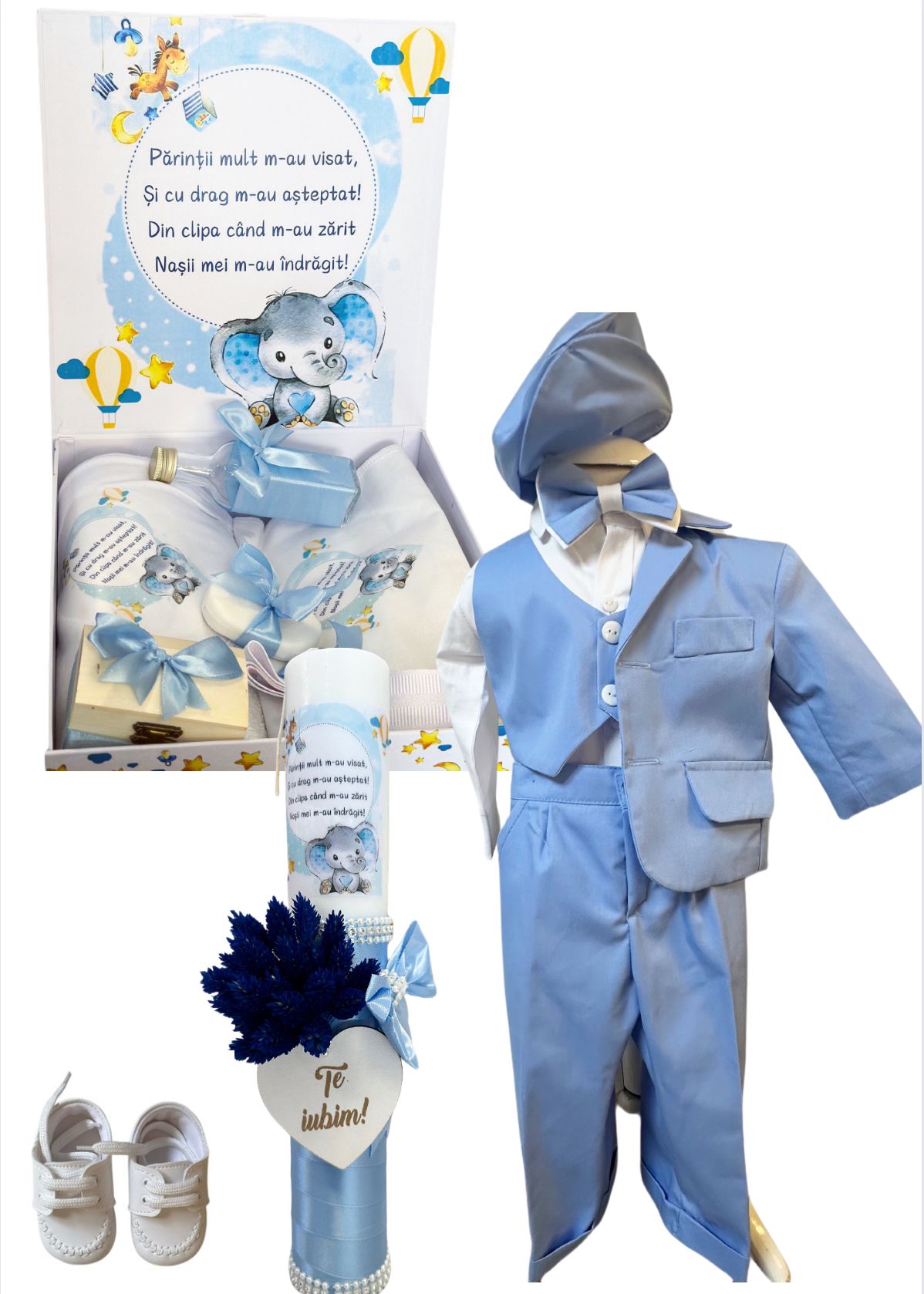 Trusou botez baieti – Bright-eyed Baby Set
