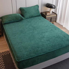 Husa de pat topper de catifea – 3 piese | 0190-AT