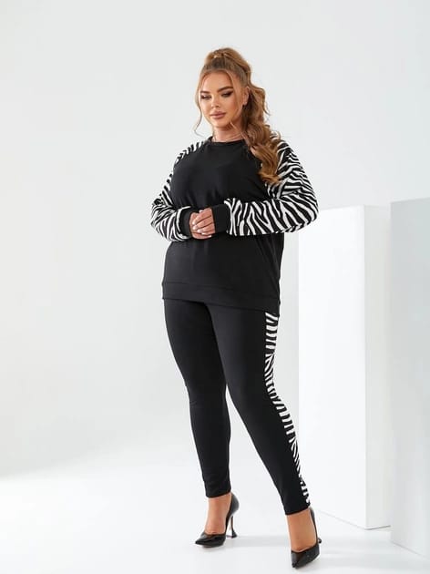 Trening dama marimi mari cu imprimeu animal print 8048