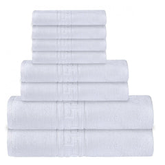 Set de 8 prosoape greek border-alb