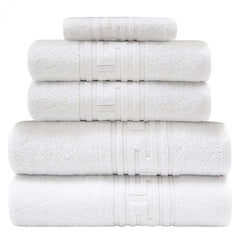 Set de 5 prosoape greek border-alb