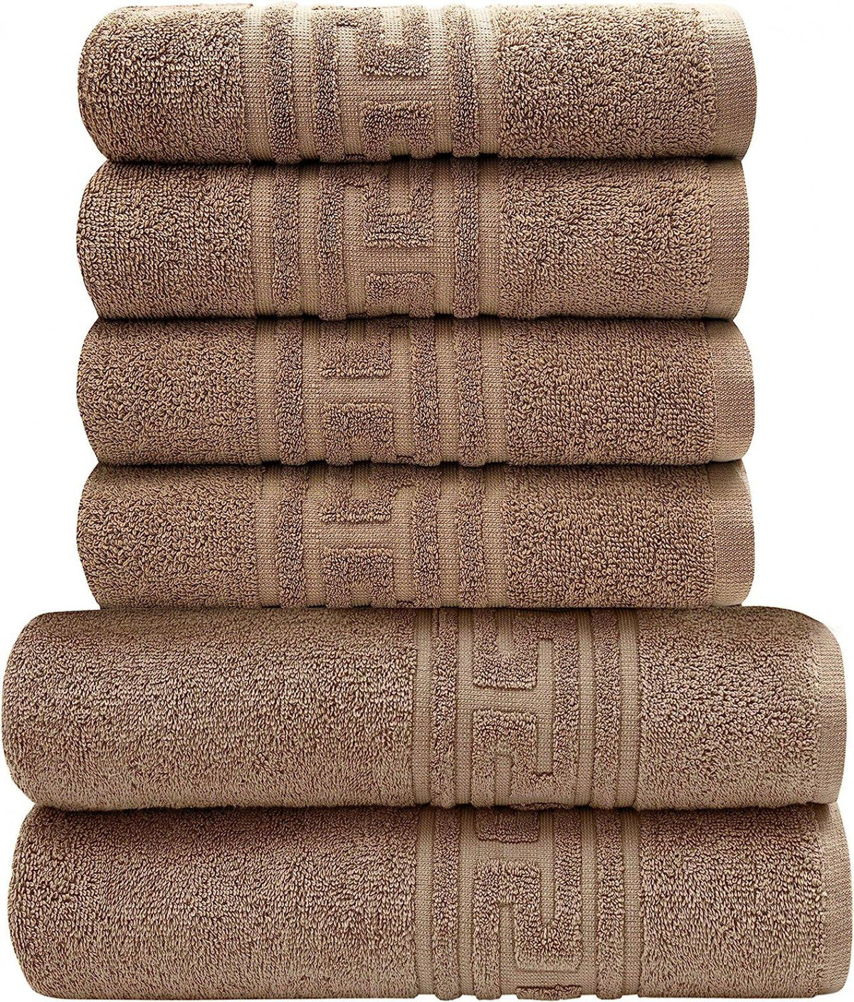 Set de 6 prosoape greek border-crem