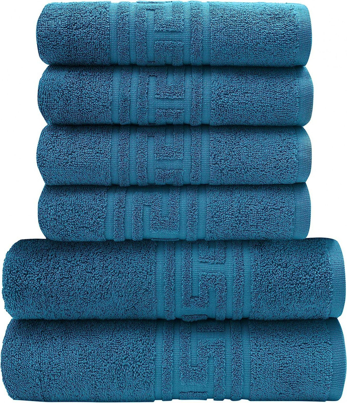 Set de 6 prosoape greek border-albastru