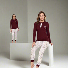 Pijama de Dama cu 2 Nasturi | 0042 - PJ