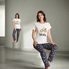 Pijama de Dama cu Tricou si Pantaloni Lung | 0012 - PJ
