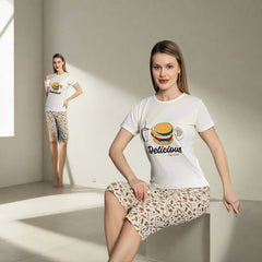 Pijama de Dama 3/4 cu Tricou | 0017 - PJ