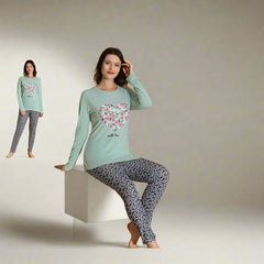 Pijama de Dama cu Bluza si Pantaloni Lungi | 0002 - PJ