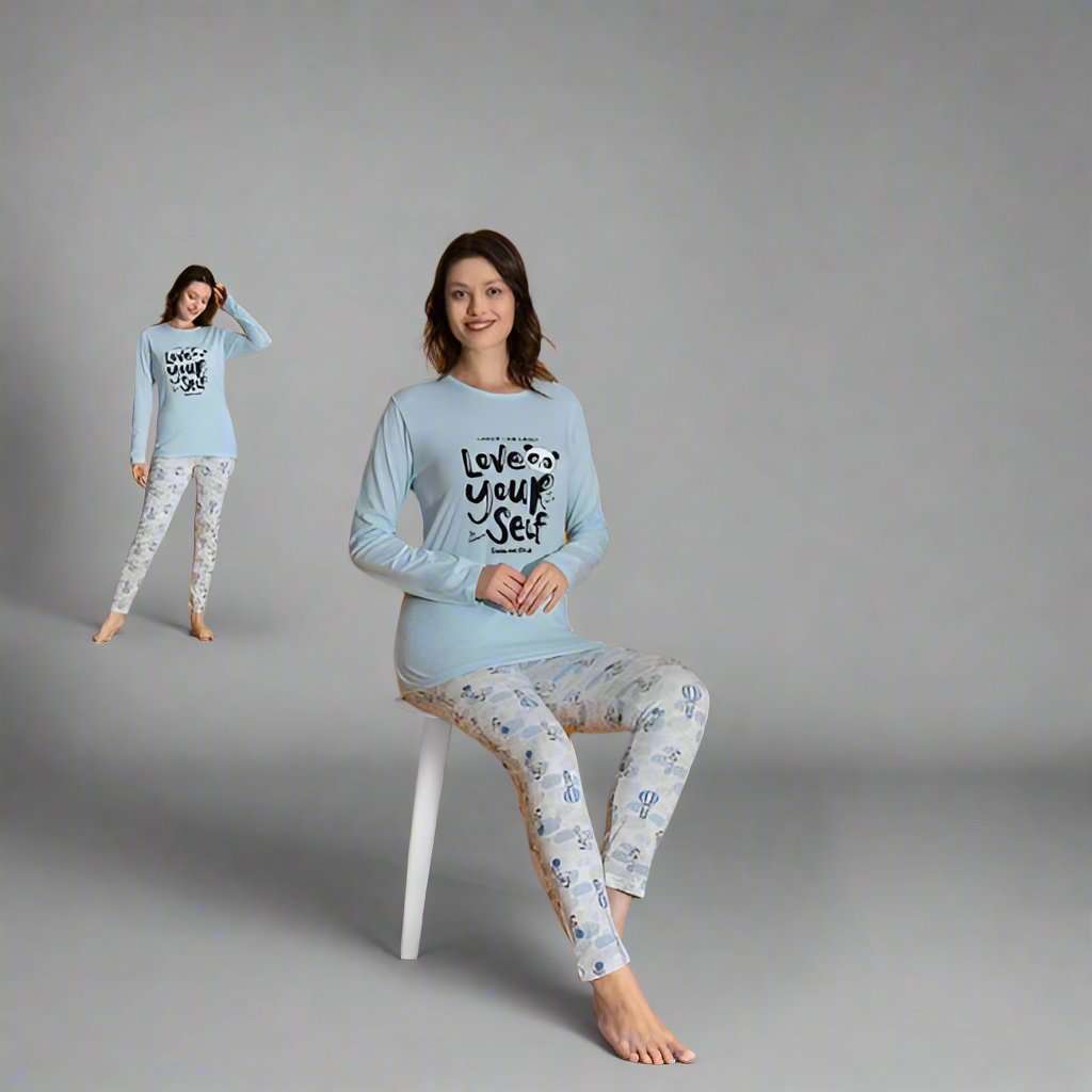 Pijama de Dama cu Bluza si Pantaloni Lungi | 0003 - PJ