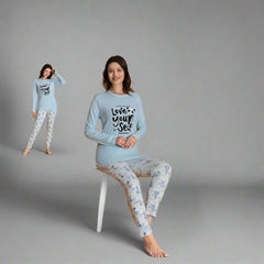 Pijama de Dama cu Bluza si Pantaloni Lungi | 0003 - PJ