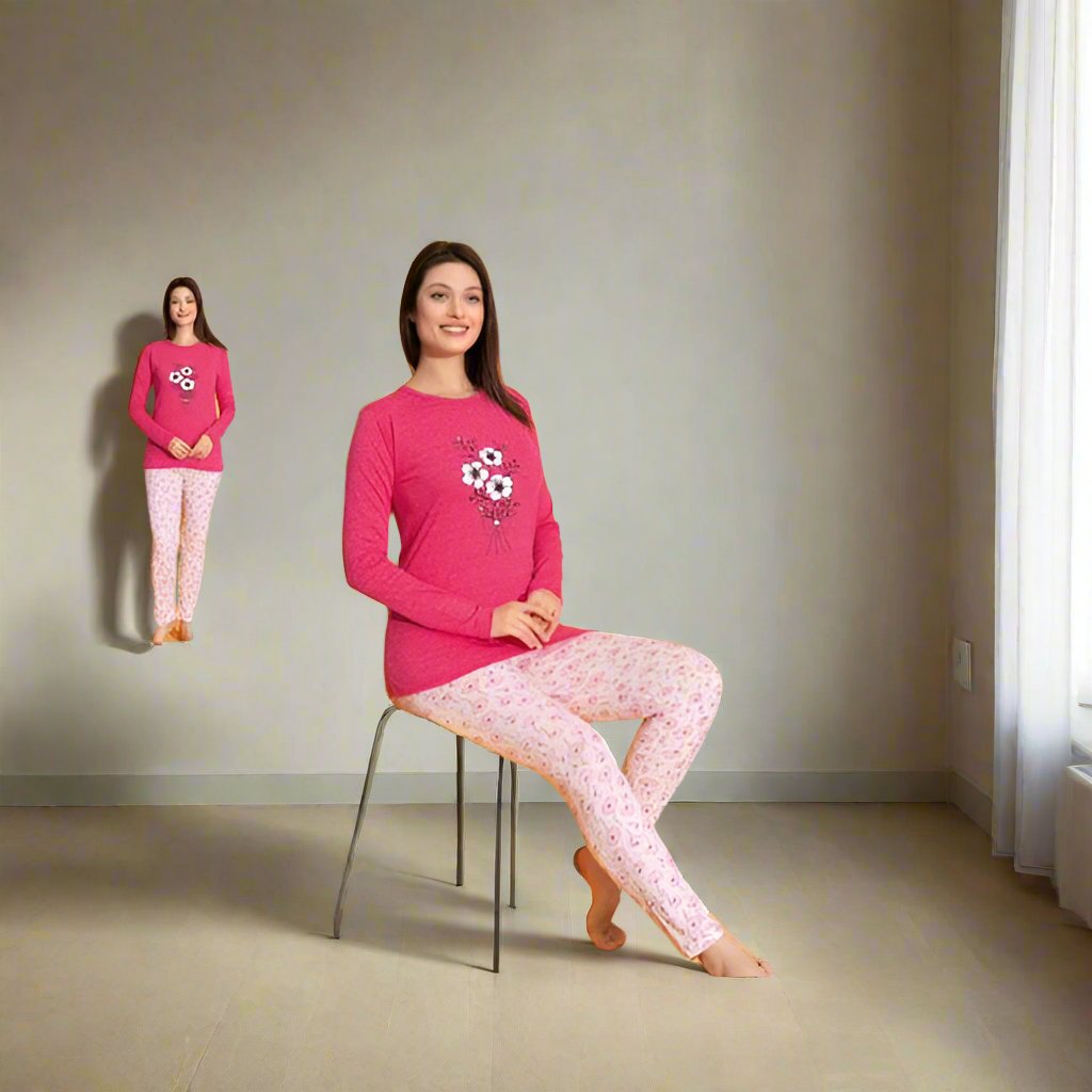 Pijama de Dama cu Bluza si Pantaloni Lungi | 0004 - PJ