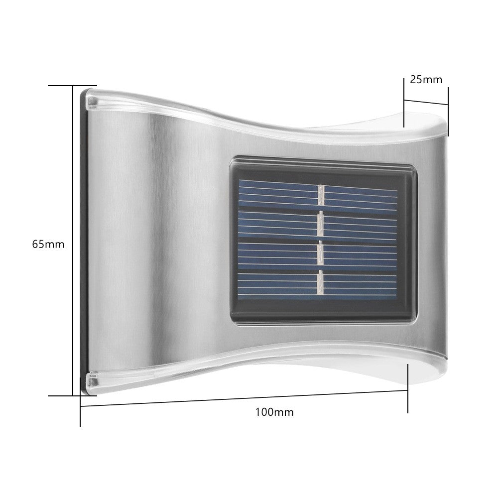 Aplica solara LED Flippy, ABS/Policarbonat, rezistenta la apa IP65, 6 LED-uri, pentru perete, trepte, borduri, terasa, 1.2V, 600mah, 10 x 6.5 cm, doua moduri de prindere, lumina alb calda, gri