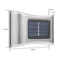 Aplica solara LED Flippy, ABS/Policarbonat, rezistenta la apa IP65, 6 LED-uri, pentru perete, trepte, borduri, terasa, 1.2V, 600mah, 10 x 6.5 cm, doua moduri de prindere, lumina alb calda, gri