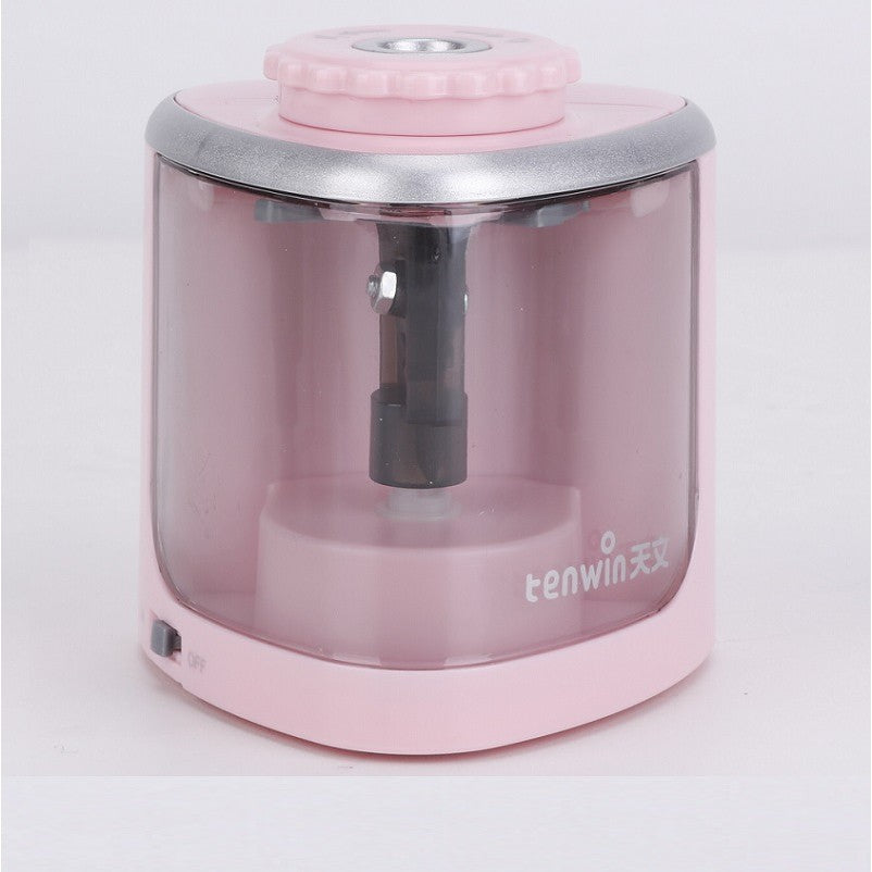 Ascutitoare Electrica Semi-Automata, Flippy, din Plastic, Baterii 2 x AA (neincluse), 6.5 x 6.5 x 7.5 cm, Roz
