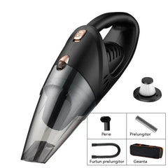 Aspirator Auto, Flippy, pentru interiorul Automobilului, putere Turbo, alimentare DC 12 V, 42 x 14 cm, Negru