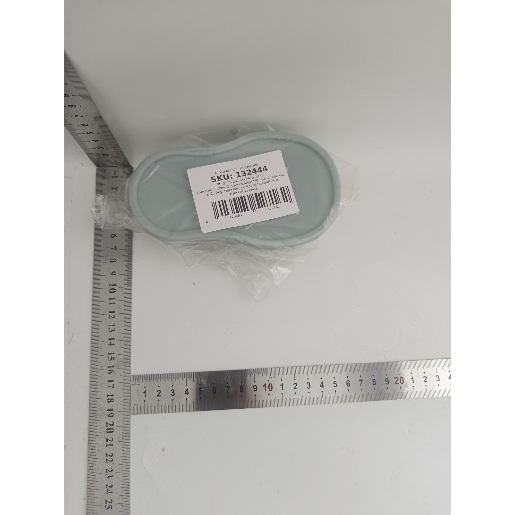 Recipient de Depozitare Avocado 5in1, Flippy, Etans, pentru Frigider, din Plastic, Dispozitiv de Taiat, Curatat, Feliat, 15x4.5x7 cm, Gri