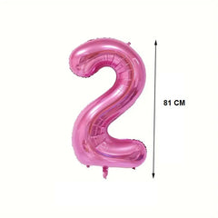 Balon din Folie Flippy, Cifra 2, 81 cm, Pentru Aer sau Heliu, Mov