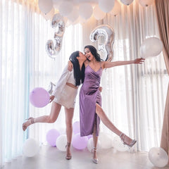 Balon din Folie Metalizata, Flippy, Figurina Cifra, Tema Aniversare 100 cm, Ambalaj Individual, Pai inclus, Umflare cu Aer sau Heliu, Argintiu, Cifra 3