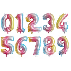 Balon din Folie Metalizata Flippy, Figurina Cifra, Tema Aniversare 40 cm, Ambalaj Individual, Pai inclus, Umflare cu Aer sau Heliu, Multicolor, Cifra 5