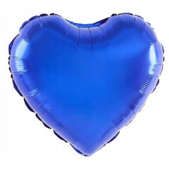 Balon din Folie Metalizata, Flippy, Figurina Inimioara, Model Simplu, Tematica Iubire, 40 cm, Ambalaj Individual, Pai Inclus, Umflare cu Aer sau Heliu, Albastru