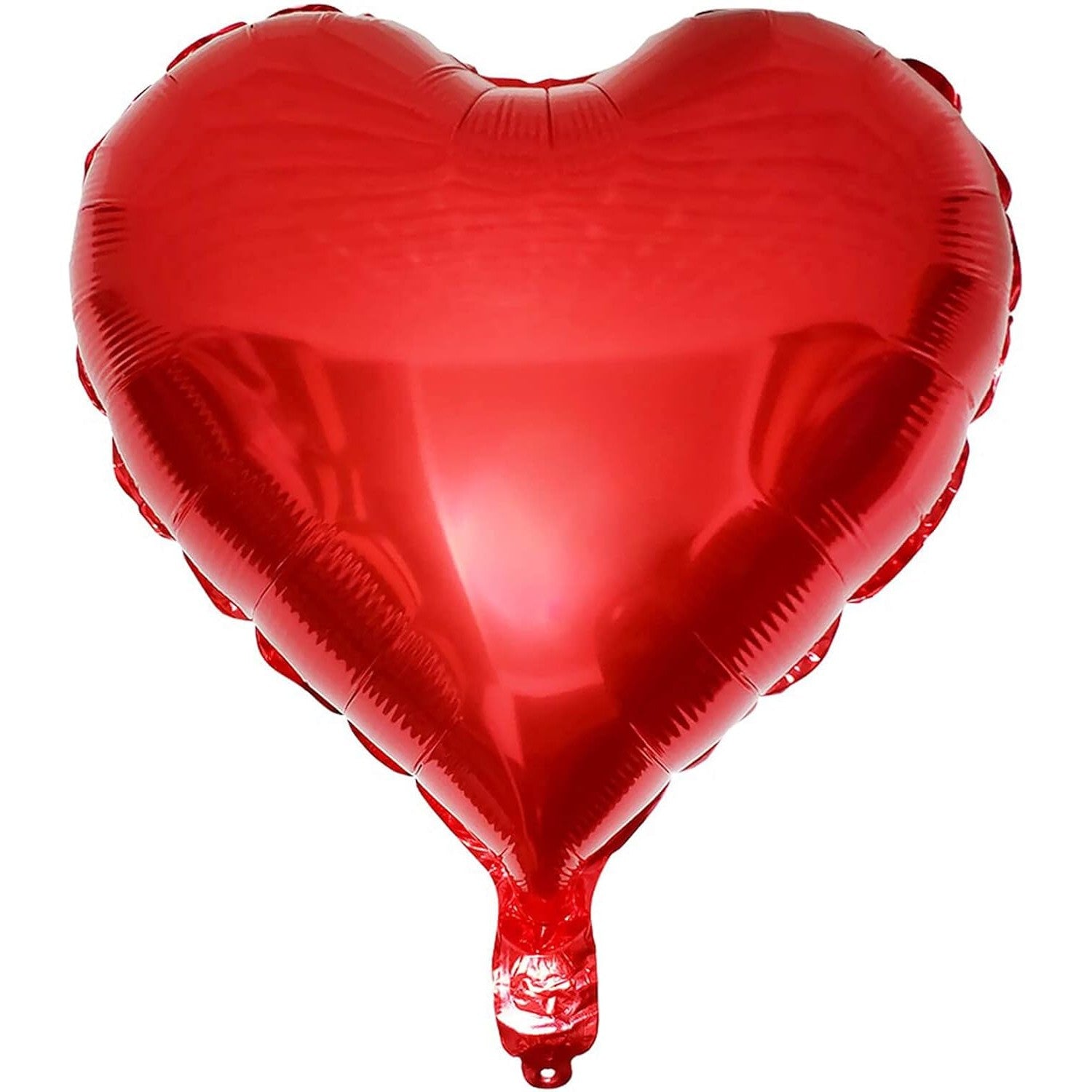 Balon din Folie Metalizata, Flippy, Figurina Inimioara, Model Simplu, Tematica Iubire, 40 cm, Ambalaj Individual, Pai Inclus, Umflare cu Aer sau Heliu, Rosu