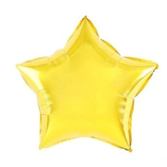 Balon din Folie Metalizata, Flippy, Figurina Stea, Model Simplu, Tematica Aniversare, 40 cm, Ambalaj Individual, Pai Inclus, Umflare cu Aer sau Heliu, Auriu
