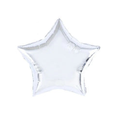 Balon din Folie Metalizata, Flippy, Figurina Stea, Model Simplu, Tematica Aniversare, 40 cm, Ambalaj Individual, Pai Inclus, Umflare cu Aer sau Heliu, Argintiu
