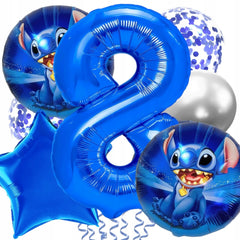 Balon din Folie Metalizata, Flippy, Figurina Stea, Model Simplu, Tematica Aniversare, 40 cm, Ambalaj Individual, Pai Inclus, Umflare cu Aer sau Heliu, Albastru