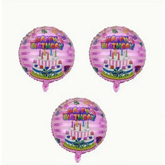 Balon din Folie Metalizata, Flippy, Figurine, Model 1, Happy Birthday, Tematica Aniversare, 45 cm, Ambalaj Individual, Pai Inclus, Umflare cu Aer sau Heliu, Multicolor