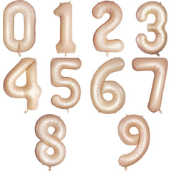 Balon din Folie Metalizata, Flippy, Figurina Cifra, Model 4, Tema Aniversare 100 cm, Ambalaj Individual, Pai Inclus, Umflare cu Aer sau Heliu, Crem