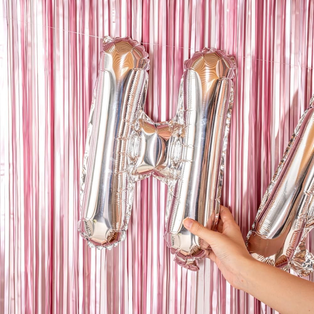 Balon Folie Metalizata Litera H, Flippy, 80 cm, Umflati cu Heliu sau Aer, Ambalaj Individual, Pai inclus, Argintiu