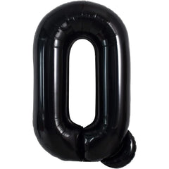 Balon Folie Metalizata Litera Q, Flippy, 40 cm, Umflati cu Heliu sau Aer, Ambalaj Individual, Pai inclus, Negru