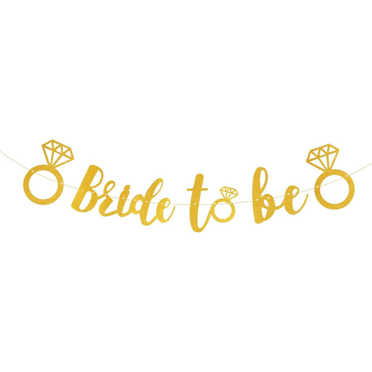 Banner Bride To Be, Flippy, Dimensiune 30x20 cm, Rola de Ata Inclusa, Tematica Nunta, Decoratiune Party, Auriu