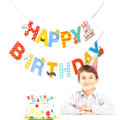 Banner Happy Birthday 100x200 cm, Flippy, Rola de Ata Inclusa, Tematica Aniversare, Multicolor