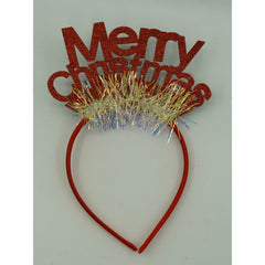 Bentita/cerc Mery Cristmas, culoare rosu cu sclipici, marime standard, Flippy