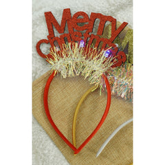 Bentita/cerc Mery Cristmas, culoare rosu cu sclipici, marime standard, Flippy