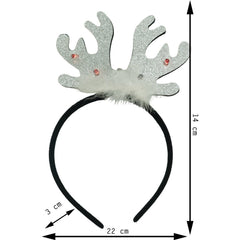 Bentita/cerc ren de Craciun, culoare negru cu gri metalic, marime standard, Flippy