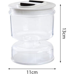 Borcan pentru Muraturi, Flippy, cu Separator pentru Lichide, Ermetic, Termorezistent, Tip Clepsidra, 800 ml, ABS, Alb, 13x11 cm