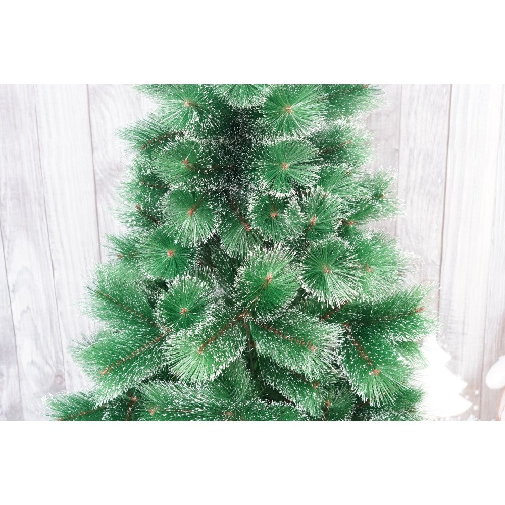 Brad artificial de Craciun tip pin nins, pentru interior/exterior, inaltime 120 cm, Flippy, verde, suport metalic inclus