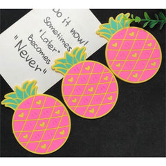 Suport pentru Pahar, Flippy, Model Ananas, din PVC, 12 x 9 cm, Rezistent la Caldura, Roz