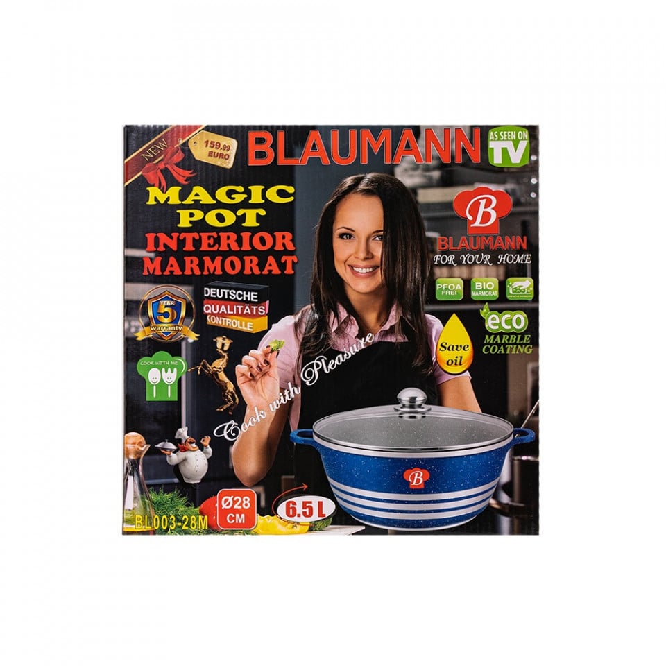 Cratita din aluminiu cu interior Marmorat BLAUMANN BL 003-28B