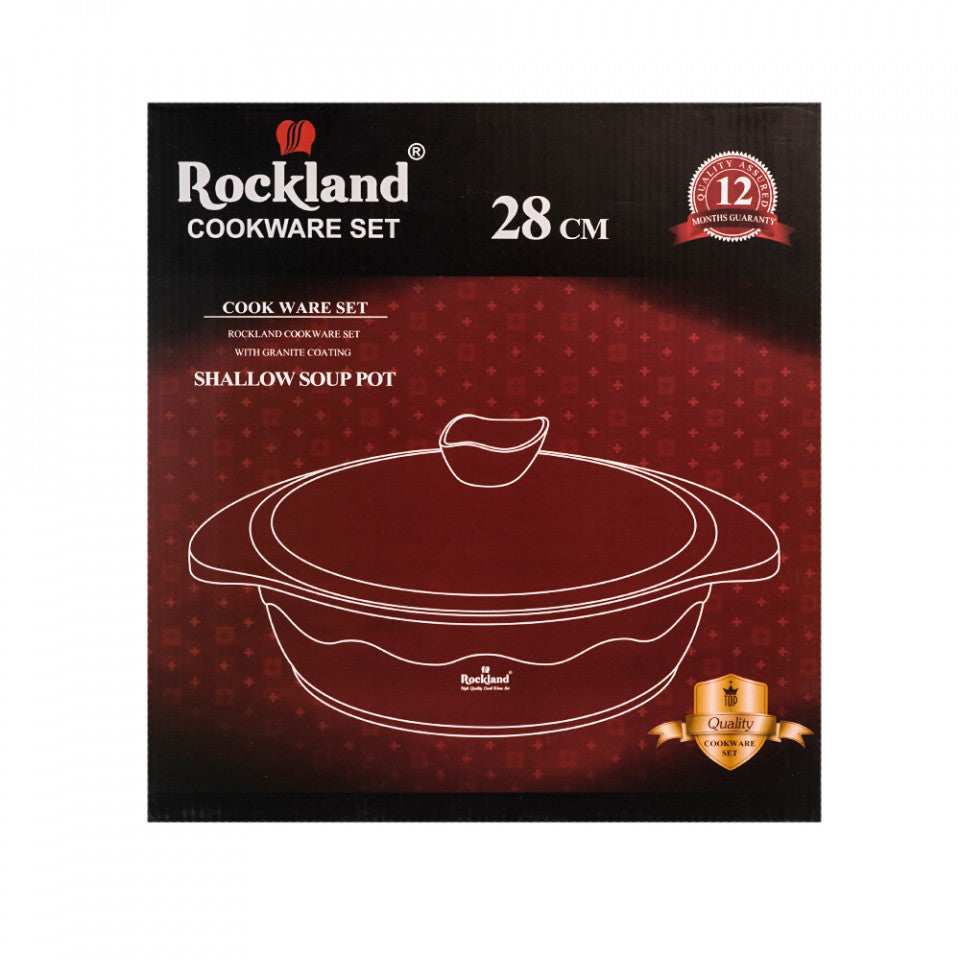 Cratita din Granit cu capac 28 cm , Rockland DST28-BR