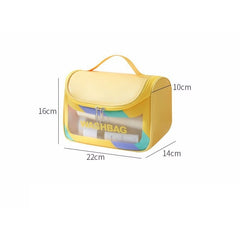Geanta Cosmetice de Voiaj Flippy, Impermeabila, Translucida Mata, 22 x 16 x 14 cm, Galben